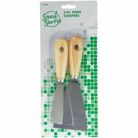 SMART SAVERS Wooden Handle Steel Blade Putty Knife Scraper Set, 2-Piece AG003